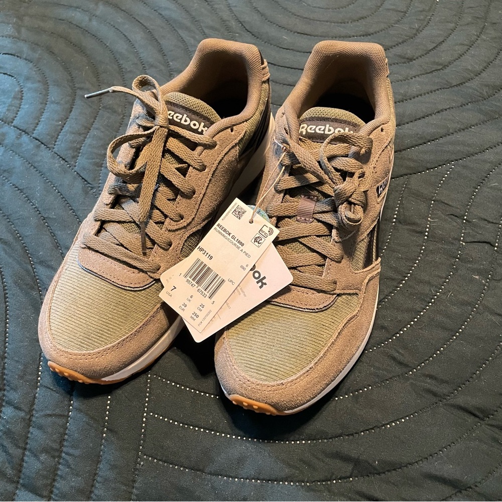 NEW Reebok Olive and Black Sneakers